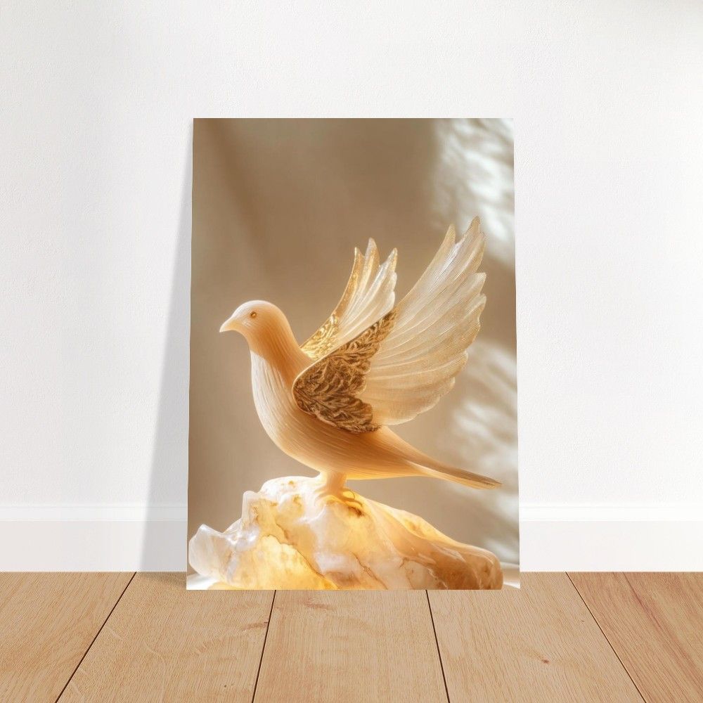 Duif van hout en parelmoer 7