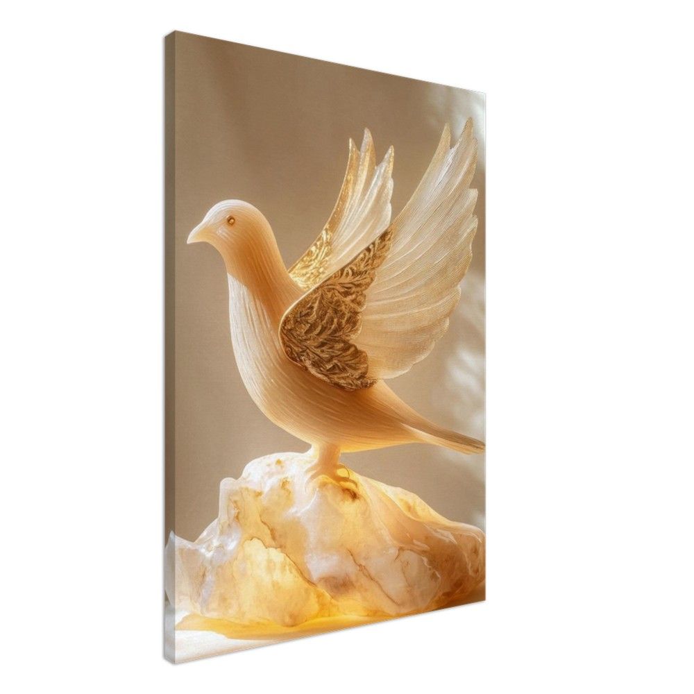 Duif van hout en parelmoer 3